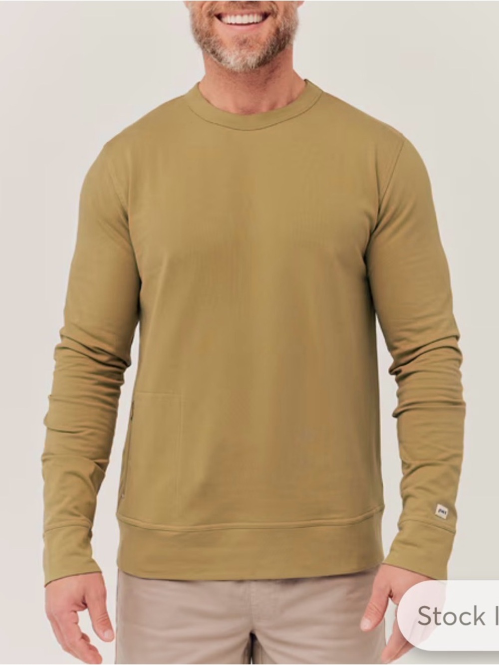 Pact Mens Stretch French Terry pocket crew size Medium NWOT